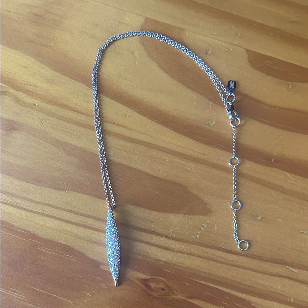 Alexis Bittar 'Miss Havisham' Geometric Drop Spike Pendant Rose Gold Necklace